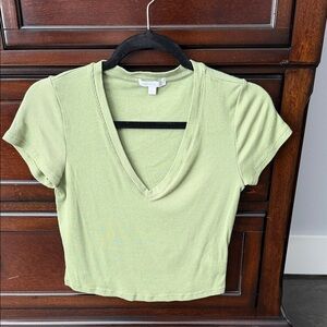 Beyond Yoga Light Green Ribbed Crop Top